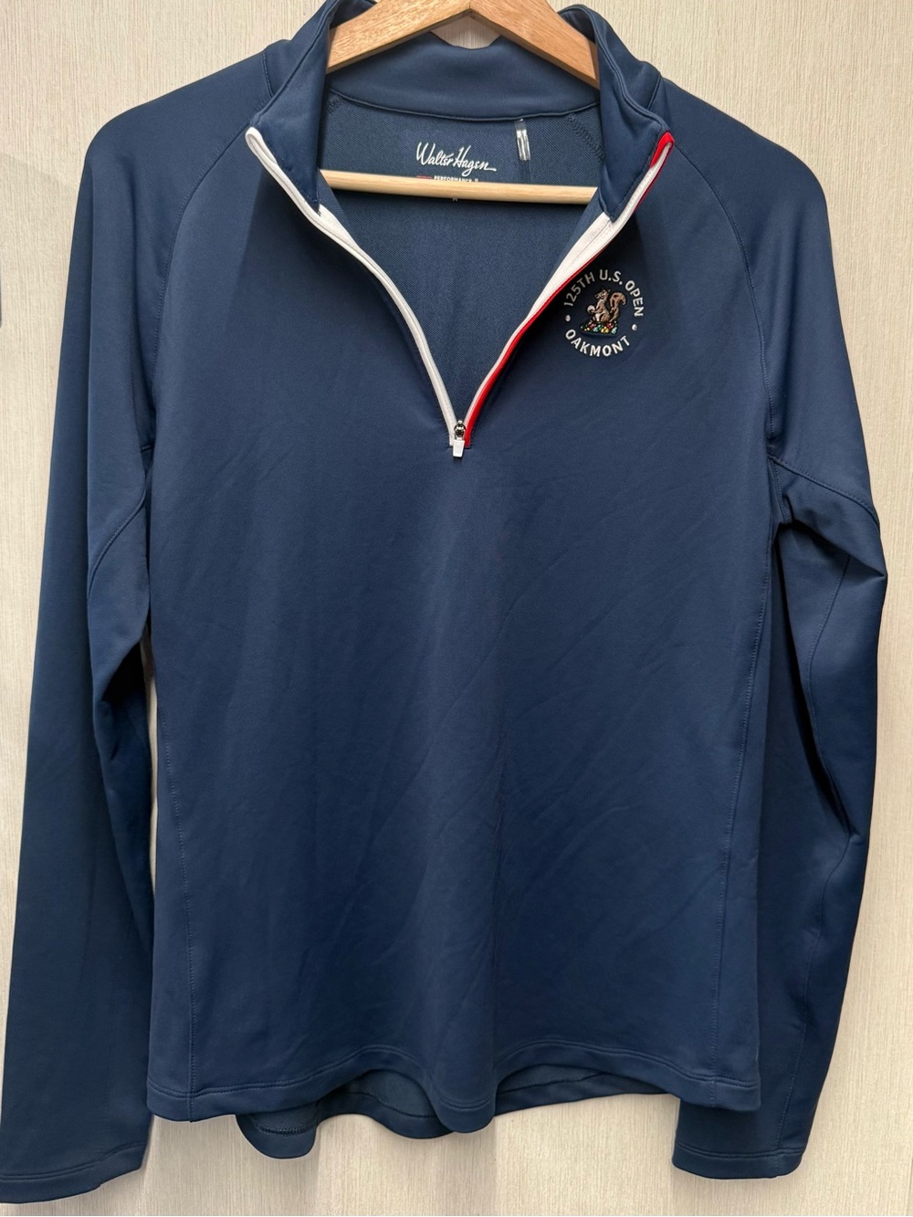 NWOT Walter Hagen Navy 125th U.S. Open Quarter Zip Pullover, Size Medium - Picture 2 of 7